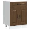 Kitchen Base Cabinet Kalmar Brown Oak - Durable & Spacious