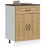  Kitchen Base Cabinet Kalmar Artisan Oak Engineered Wood Colour artisan oak Quantity in Package 1 Model kitchen base cabinet (2 doors 1 drawer) 60 cm Number of 