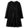 Stylish Kids' Long Sleeve Dress - Black - Age 9-10