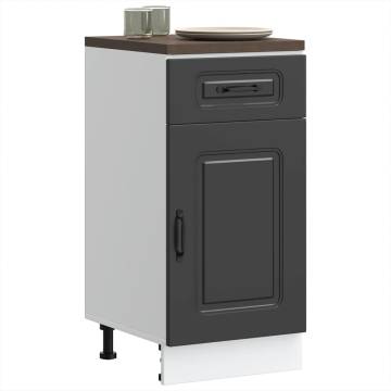 Kalmar Kitchen Base Cabinet - Black Engineered Wood | HipoMarket