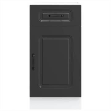 Kalmar Kitchen Base Cabinet - Black Engineered Wood | HipoMarket