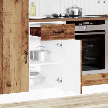 Kalmar Kitchen Base Cabinet - Old Wood Engineered Wood | Hipo Market