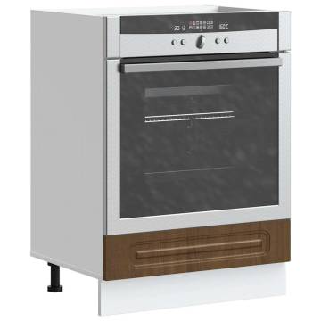 Oven Cabinet Kalmar - Brown Oak Engineered Wood Storage