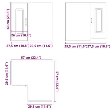 Kalmar Sonoma Oak Kitchen Wall Corner Cabinet - Space Saver