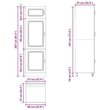 Kalmar Brown Oak Kitchen Cupboard - Ample Storage & Style