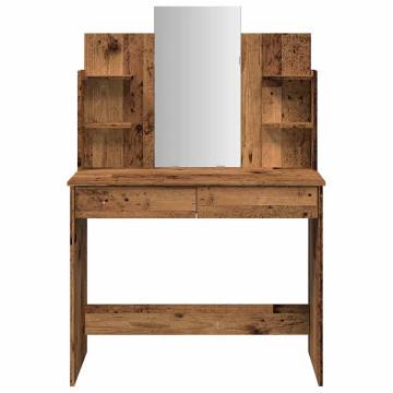 Dressing Table with Mirror - Old Wood 96x39x142 cm