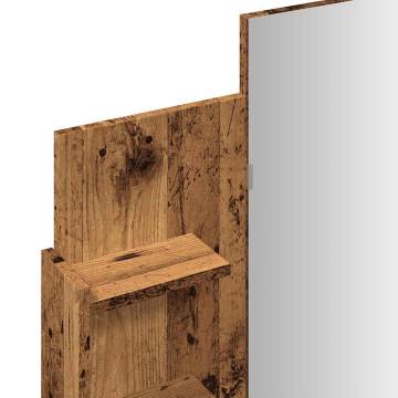 Dressing Table with Mirror - Old Wood 96x39x142 cm