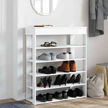 Shoe Rack White 80x30x98 cm - Stylish & Durable Storage Solution