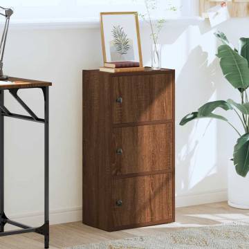 Stylish Brown Oak Bookcase - 40x24x77 cm Engineered Wood