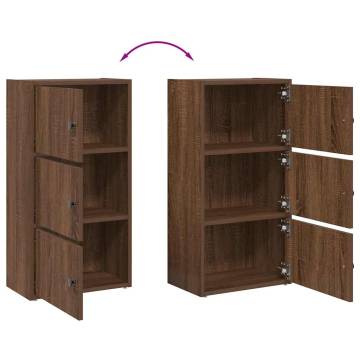 Stylish Brown Oak Bookcase - 40x24x77 cm Engineered Wood