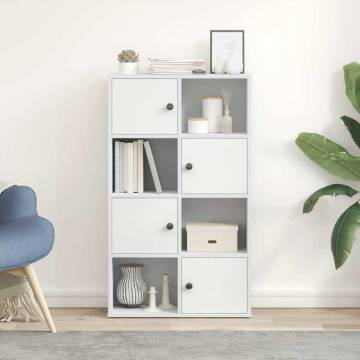 Stylish White Bookcase | Engineered Wood 60x24x101.5 cm