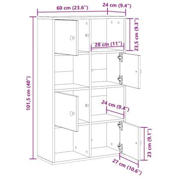 Stylish White Bookcase | Engineered Wood 60x24x101.5 cm