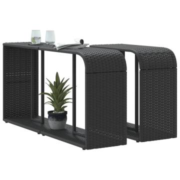 Storage Shelves 2 pcs Black Poly Rattan - Stylish & Durable