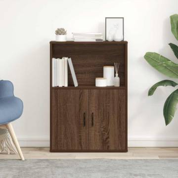 Stylish Brown Oak Bookcase - 60x24x85 cm Engineered Wood