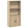 Stylish Bookcase in Sonoma Oak - 60x24x120 cm Engineered Wood