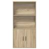 Stylish Bookcase in Sonoma Oak - 60x24x120 cm Engineered Wood