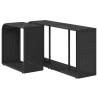 Storage Shelves 2 pcs Black Poly Rattan - Stylish & Durable