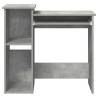 Concrete Grey Desk with Shelves - Engineered Wood 84x40x78cm