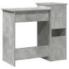 Concrete Grey Desk with Shelves - Engineered Wood 84x40x78cm