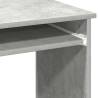 Concrete Grey Desk with Shelves - Engineered Wood 84x40x78cm