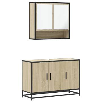 2 Piece Bathroom Furniture Set - Sonoma Oak | Hippomarket