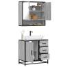  2 Piece Bathroom Furniture Set Grey Sonoma Engineered Wood Colour grey sonoma Number of 1 