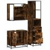 3 Piece Bathroom Furniture Set - Smoked Oak & Engineered Wood