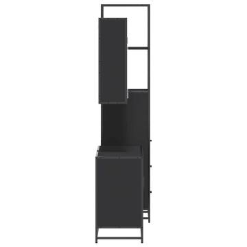 Stylish 3 Piece Bathroom Furniture Set in Black | Hipomarket