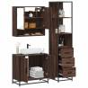  3 Piece Bathroom Furniture Set Brown Oak Engineered Wood Colour brown oak Number of 1 