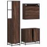 3 Piece Bathroom Furniture Set - Brown Oak Engineered Wood