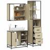  3 Piece Bathroom Furniture Set Sonoma Oak Engineered Wood Colour sonoma oak Number of 1 