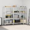 4-Layer Steel & Engineered Wood Storage Shelves - 3 pcs