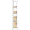 5-Layer Storage Shelves - Silver Steel & Engineered Wood (2 pcs)