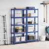 5-Layer Storage Shelves - Durable Blue Steel & Engineered Wood