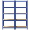 5-Layer Storage Shelves - Durable Blue Steel & Engineered Wood