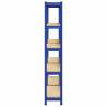 5-Layer Storage Shelves - Durable Blue Steel & Engineered Wood