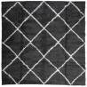 Shaggy Rug High Pile Black and Cream 160x160 cm | HipoMarket