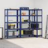 5-Layer Storage Shelves 3 pcs - Blue Steel & Engineered Wood