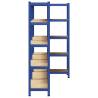 5-Layer Storage Shelves 3 pcs - Blue Steel & Engineered Wood