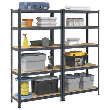 5-Layer Heavy Duty Shelves - Anthracite Steel & Engineered Wood