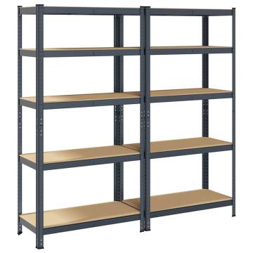 5-Layer Heavy Duty Shelves - Anthracite Steel & Engineered Wood