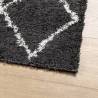 Shaggy Rug High Pile Black and Cream 160x160 cm | HipoMarket