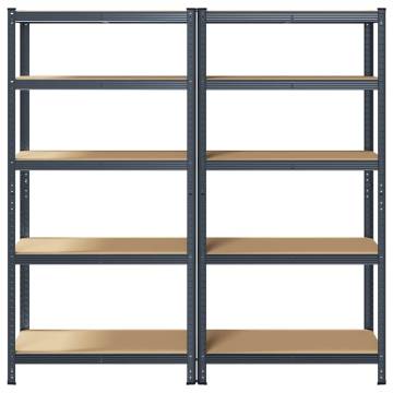 5-Layer Heavy Duty Shelves - Anthracite Steel & Engineered Wood