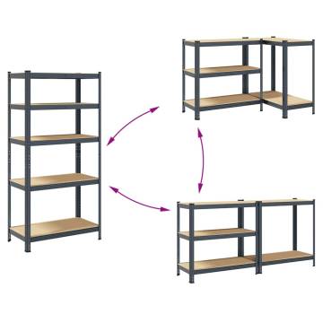 5-Layer Heavy Duty Shelves - Anthracite Steel & Engineered Wood