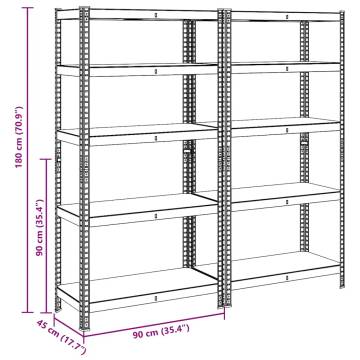 5-Layer Heavy Duty Shelves - Anthracite Steel & Engineered Wood