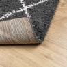 Shaggy Rug High Pile Black and Cream 160x160 cm | HipoMarket