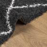 Shaggy Rug High Pile Black and Cream 160x160 cm | HipoMarket