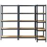 5-Layer Storage Shelves - 3 pcs Anthracite Steel & Wood