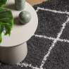 Shaggy Rug High Pile Black and Cream 160x160 cm | HipoMarket