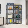 2 Piece 5-Layer Shelves Set - Anthracite Steel & Wood